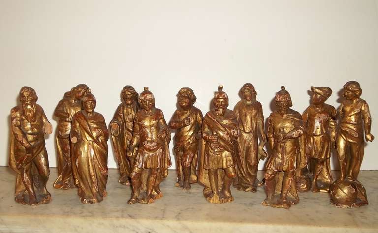 18th Century Carved Giltwood Grand Tour Classical Figures