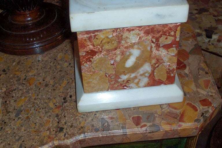 Neoclassical Large Italian marble table pedestal or plinth 