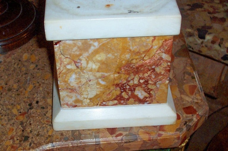Large Italian marble table pedestal or plinth  In Excellent Condition In Nashville, TN