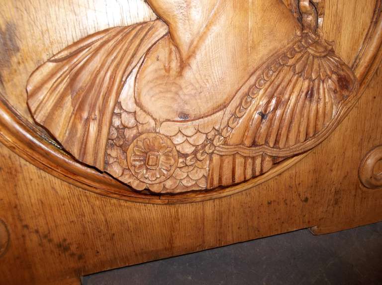 Carved Italian Profile Panel of Roman Emperor In Excellent Condition In Nashville, TN