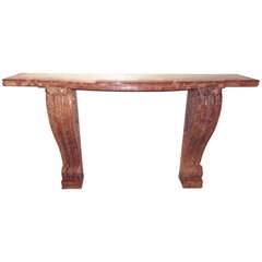 Louis XVI Classically Styled Rouge Marble Console