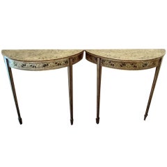 Pair of Italian, maybe French silver gilt console tables