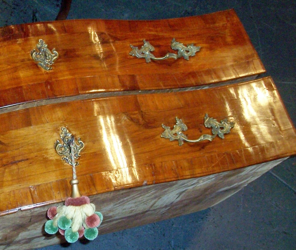 Italian or French Walnut and Fruitwood Serpentine Chest 2