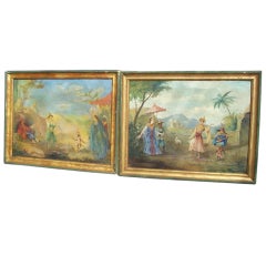 Pair Of Framed French Chinoiserie Scenes