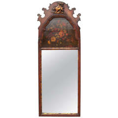 Queen Anne Style Pier Mirror With Floral Inset