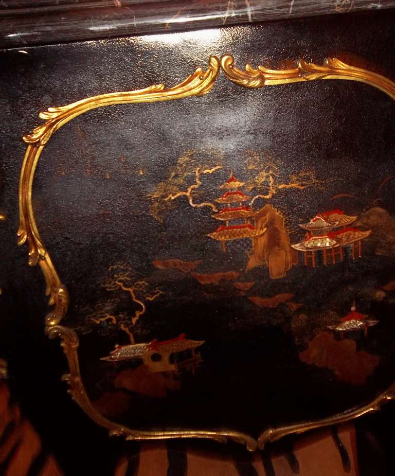 French Louis XV Style Chinoiserie Decorated Commode