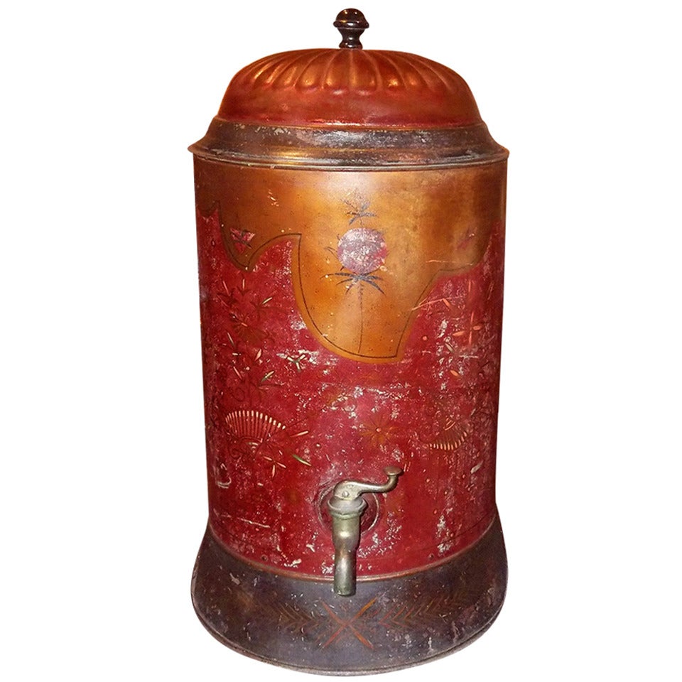 Painted Tole Water Dispenser or Canister