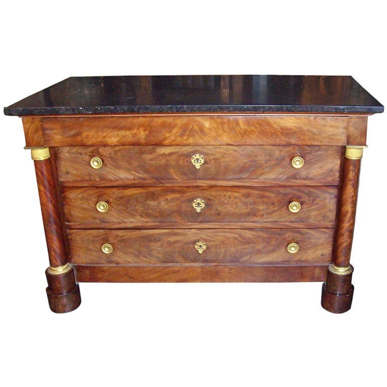 Faded Mahogany French or Italian Empire Chest or Commode 3