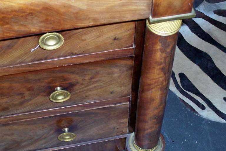Faded Mahogany French or Italian Empire Chest or Commode In Excellent Condition In Nashville, TN