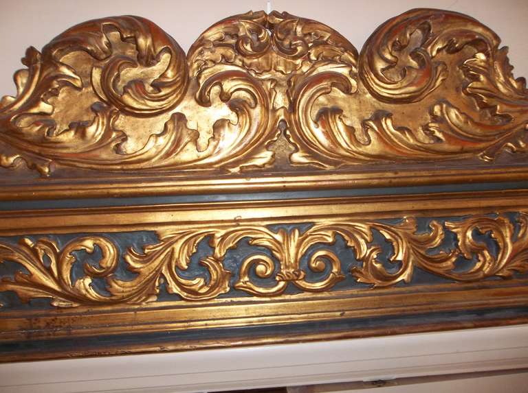 Carved, Gilded and Painted Architectural Overdoor Panel in Baroque Style 1