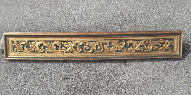 Pair of Carved, Gilded and Painted Panels in Baroque Style 2