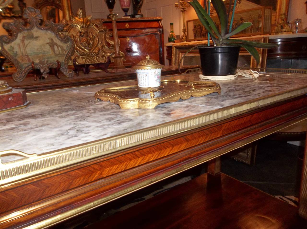 Louis XVI Transition to Directoire Styled Marble-Top Console or Dessert In Excellent Condition In Nashville, TN