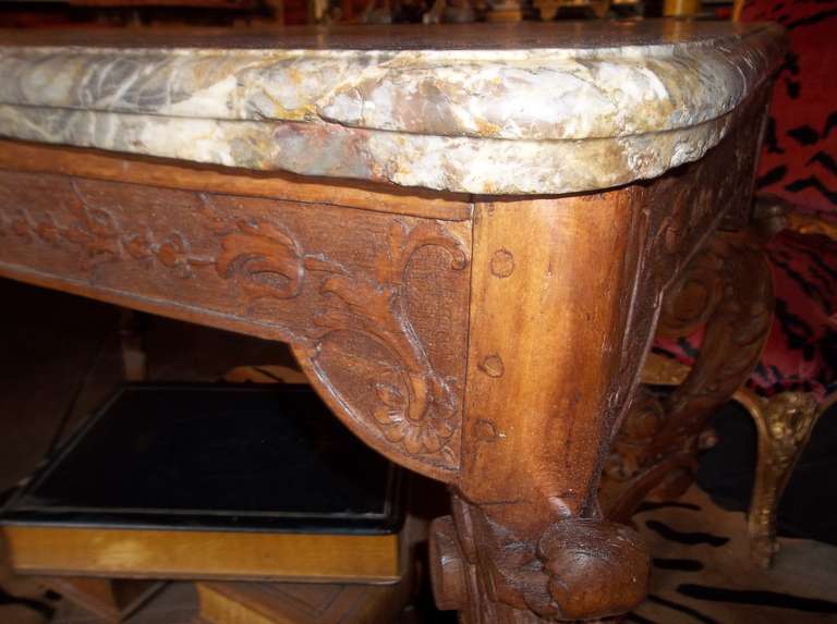 18th Century Regence Transition to Louis XV Rococo Beechwood Console Table