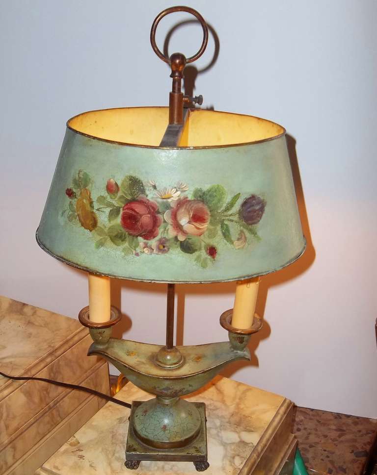 Other Petit Tole Floral Painted Lamp