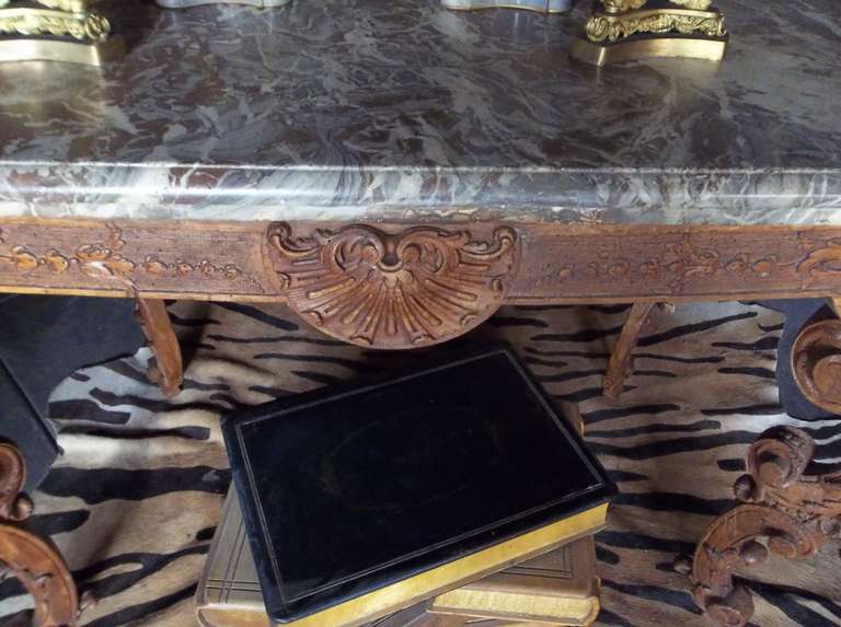 French Regence Transition to Louis XV Rococo Beechwood Console Table