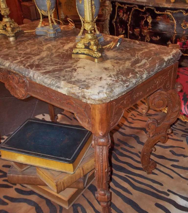 Regence Transition to Louis XV Rococo Beechwood Console Table In Good Condition In Nashville, TN