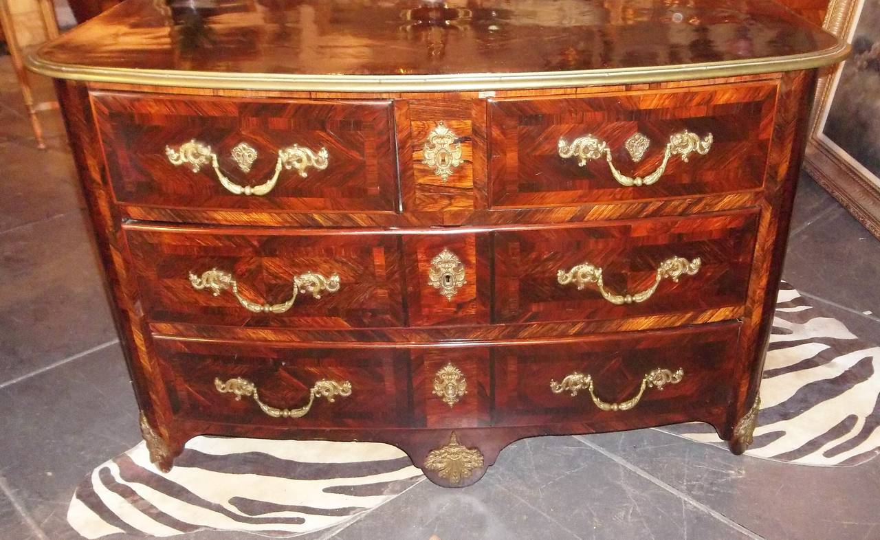 Regence Parquetry Kingwood Commode, Louis XIV Transitional to Louis XV 1
