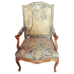 Tapestry Covered Regence Style Beechwood Armchair or Fauteuil 7