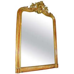 Antique Magnificent Louis Xvi styled giltwood mirror