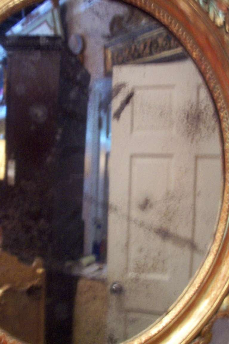 Gesso Italian or French Giltwood Mirror with Putti or Cherubs in Lemon Gilt For Sale