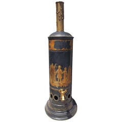 Italian Gilt Decorated Tole Hot Water Urn with Charcoal Brazier
