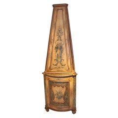 Italian or Venetian painted corner cupboard