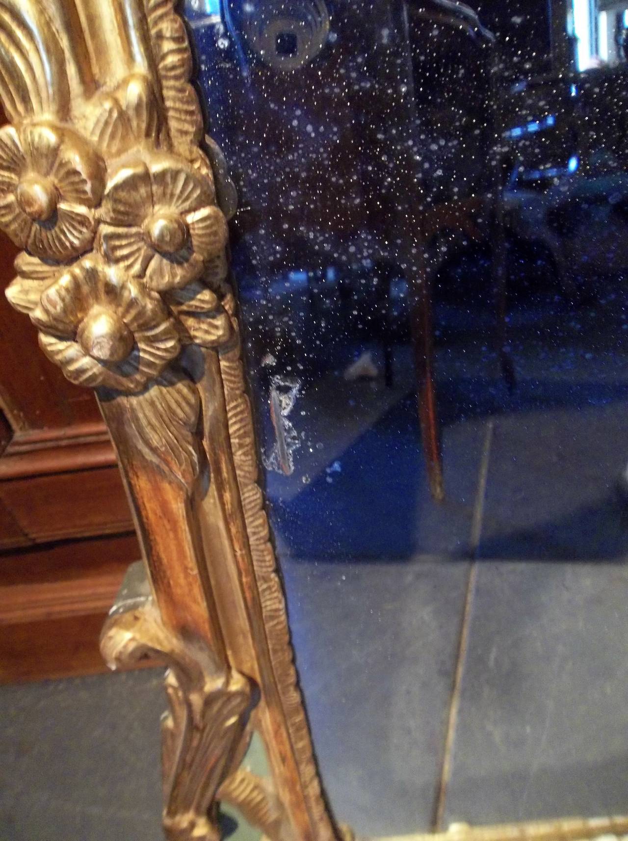 Louis XV Giltwood Mirror Re-decorated Or Refreshed 3
