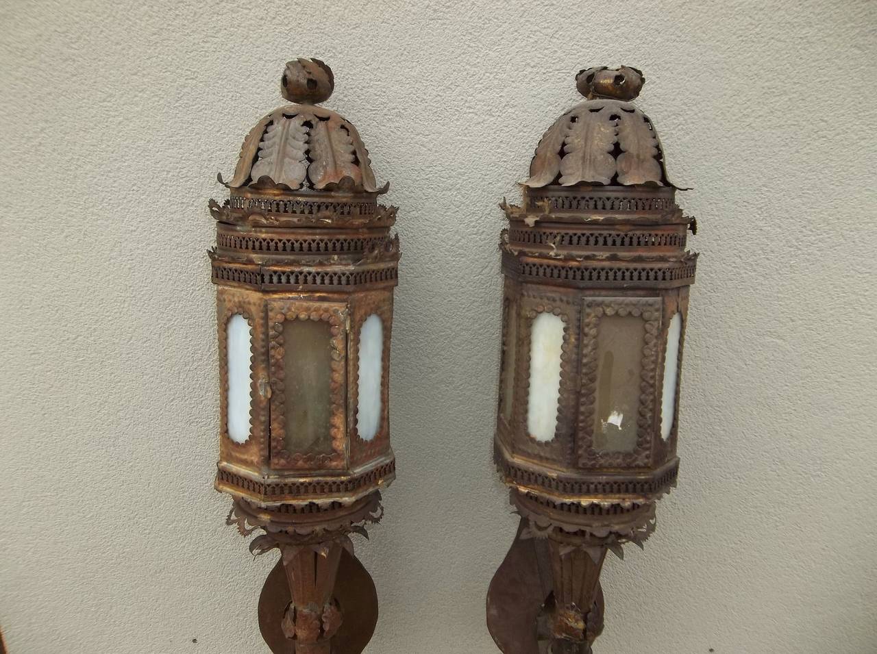 Pair of Antique Italian or Venetian Wall Lanterns at 1stdibs