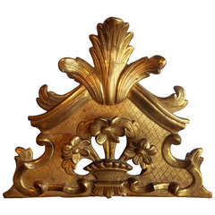 Giltwood Regence Style Mirror Crest or Fragment