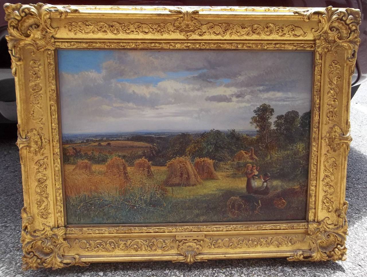 In original gilt presentation frame. Signed A. Bennett sight lower right and on the canvas back 