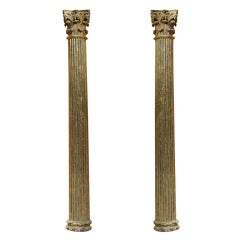 Pair of Italian Giltwood columns