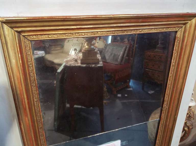 Gilt and Paint Decorated Trumeau Mirror In Good Condition In Nashville, TN