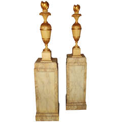 Pair of Neoclassical Styled Urns on Pedestals 3