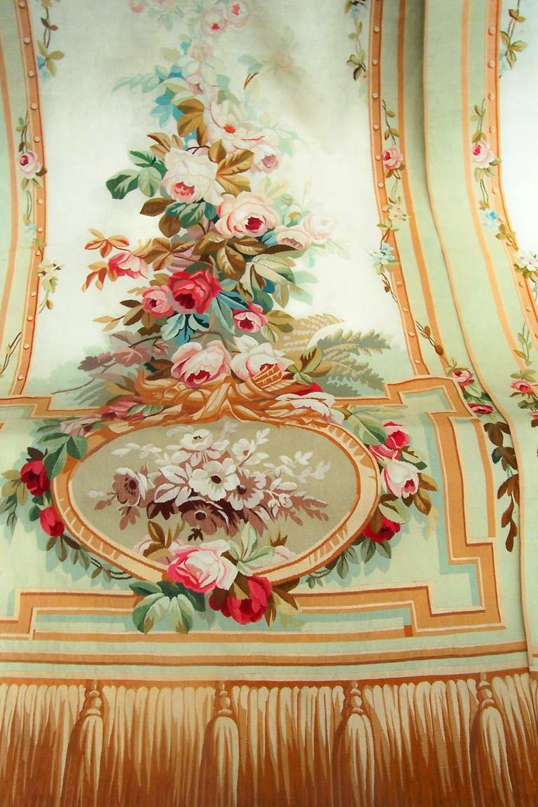 Pair of Aubusson Entre Fenetres tapestries  France In Good Condition In Nashville, TN