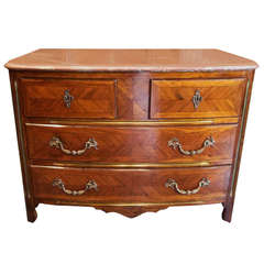 Regence Style Tulipwood And Kingwood Parquetry Commode
