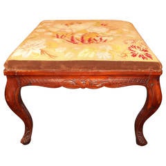 Regence to Louis XV Transitional Style Walnut Stool Needlepoint Seat 8