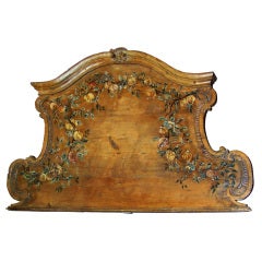 Italian Tuscan Floral Painted Panel Overdoor