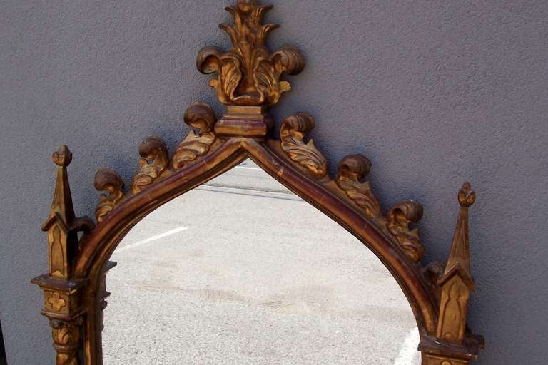 Italian Giltwood Mirror w/ Solomonic Columns , Style of Venetian Lace Gothic 5