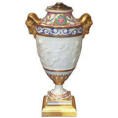 Sevres Style and Parcel-Biscuit Vase, Mounted as a Lamp