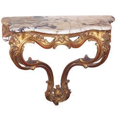 Louis Xv style giltwood  console of  'cul de lampe' form