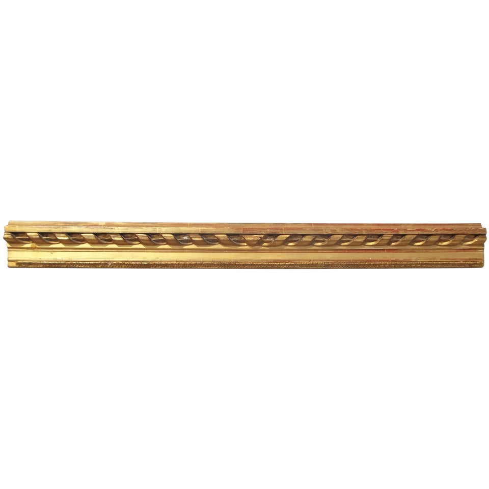 Pannello o frammento di porta in legno dorato intagliato in stile Luigi XVI