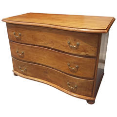Used Large Swedish Gustavian Oxbow or Serpentine Shaped Maple Chest