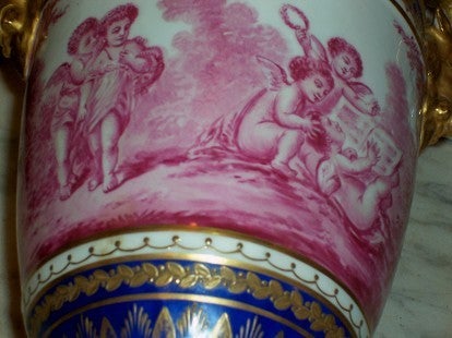 Sèvres-style Neoclassical Urn after Clodion , Putti or Cherubs  Frolicking  6