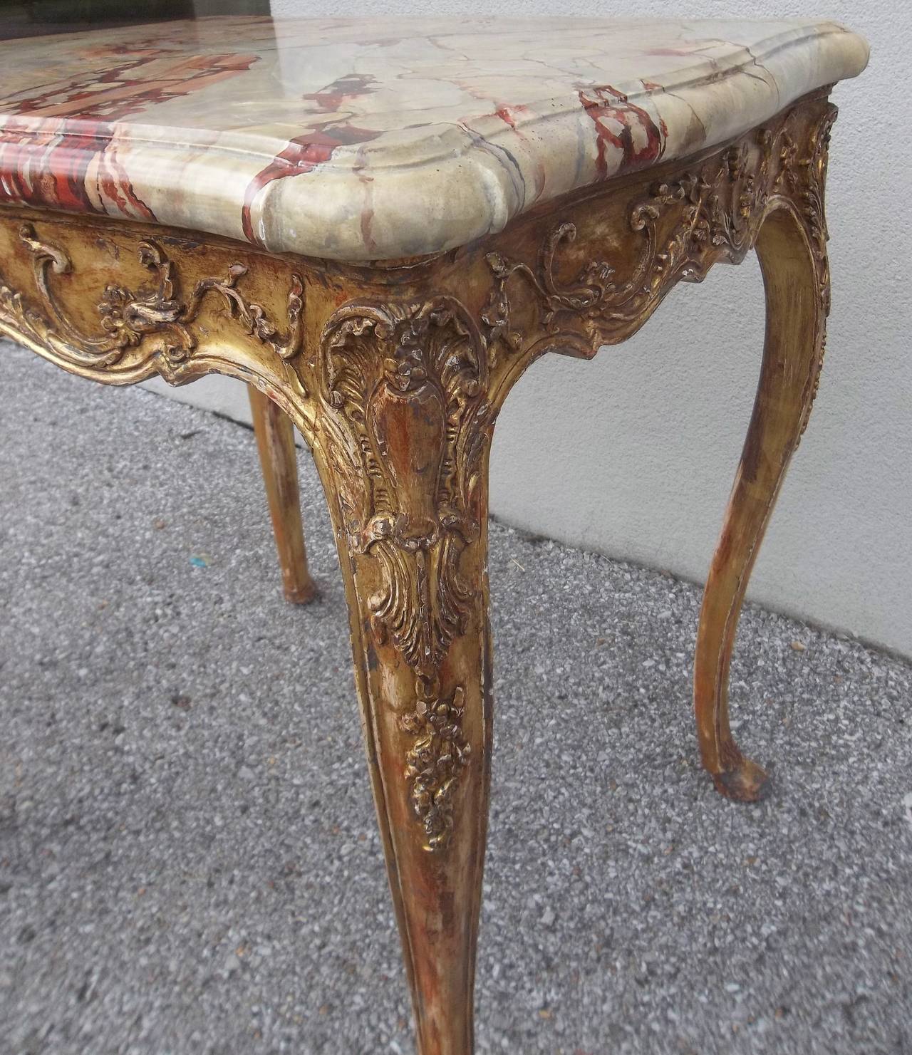 Louis XV Style Giltwood Side Table 4