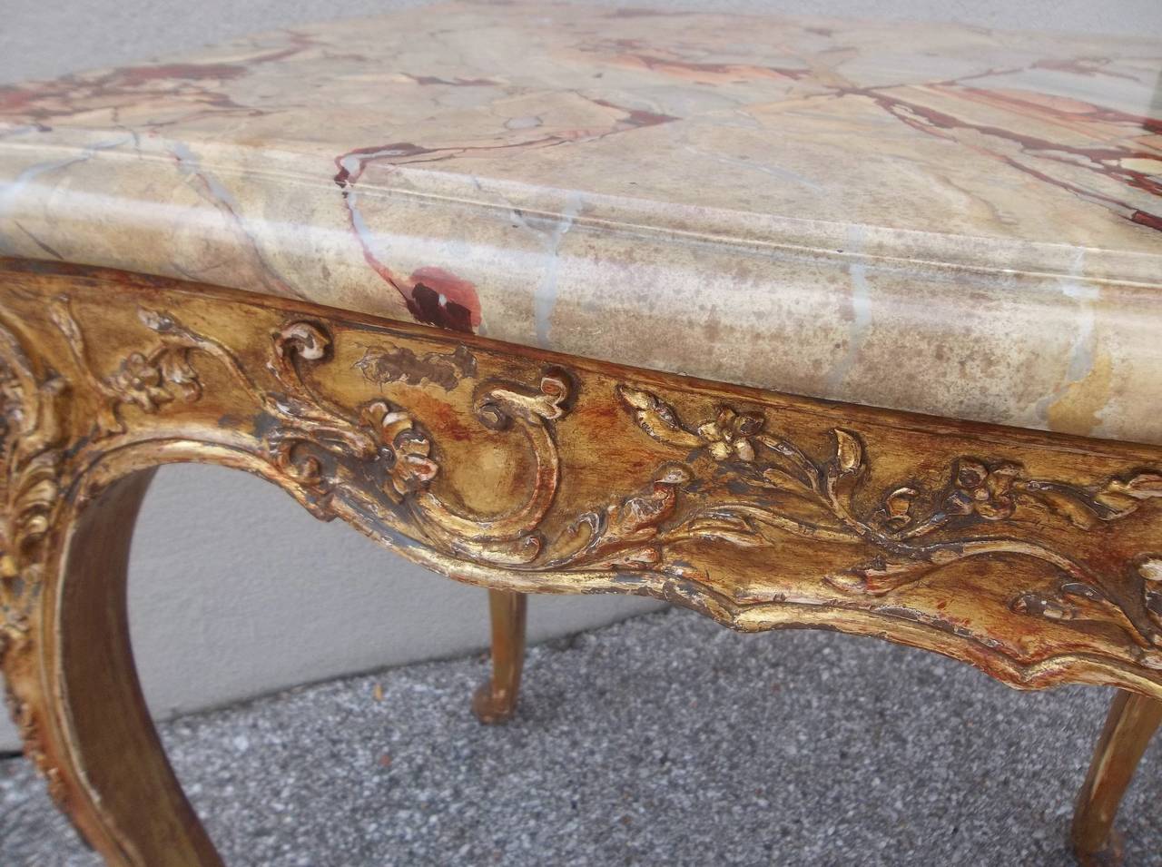 European Louis XV Style Giltwood Side Table