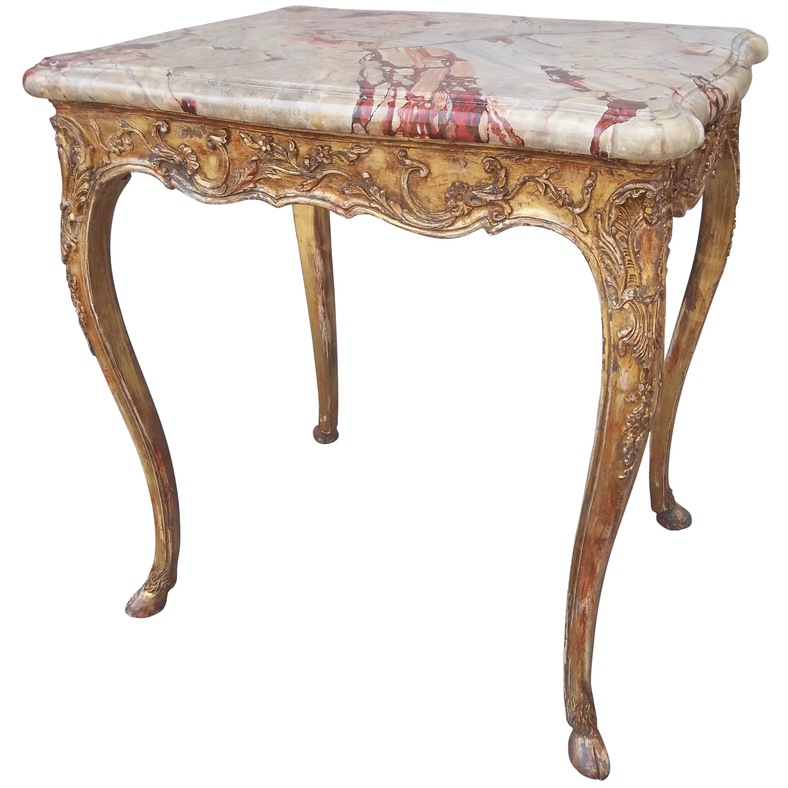 Louis XV Style Giltwood Side Table