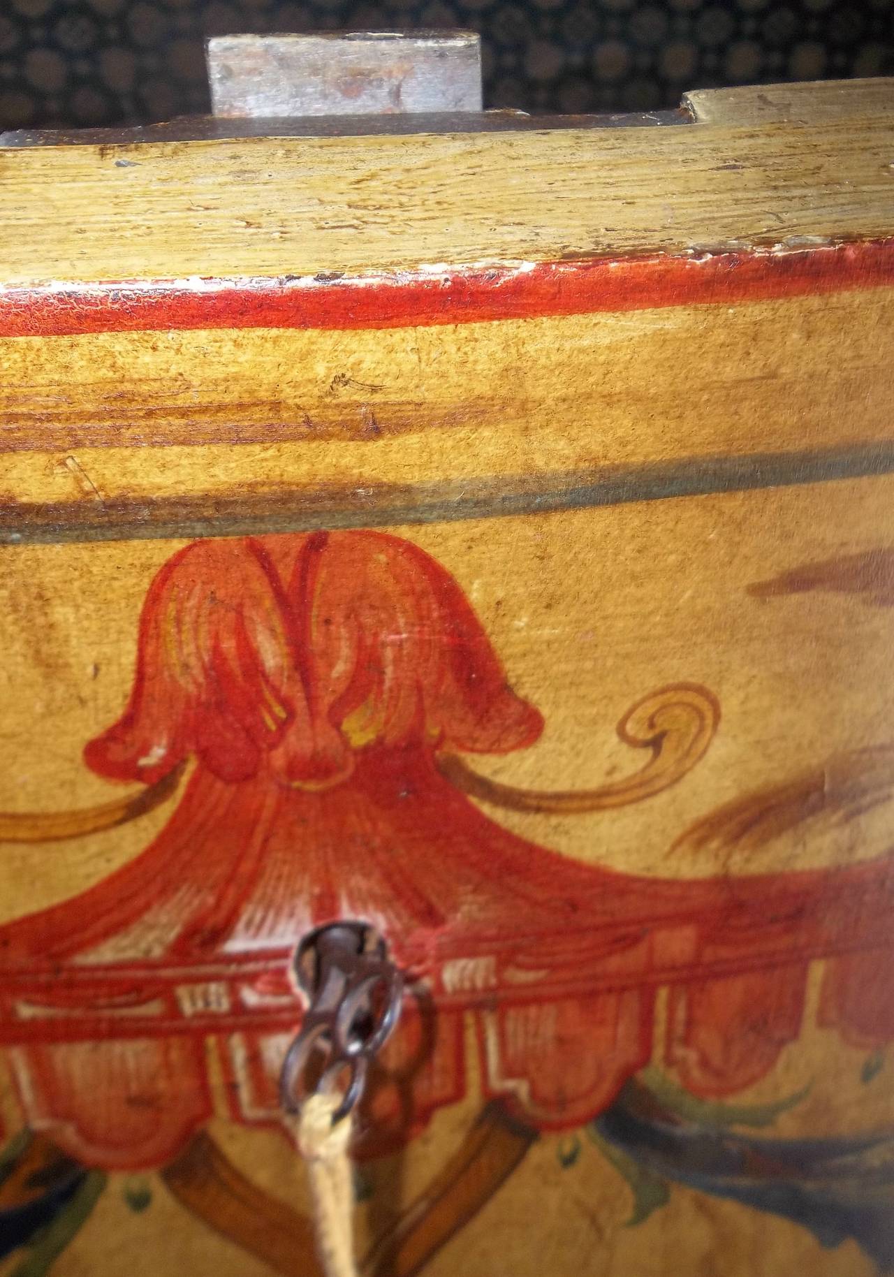 Italian Floral Painted Rococo Bombe Commode 2