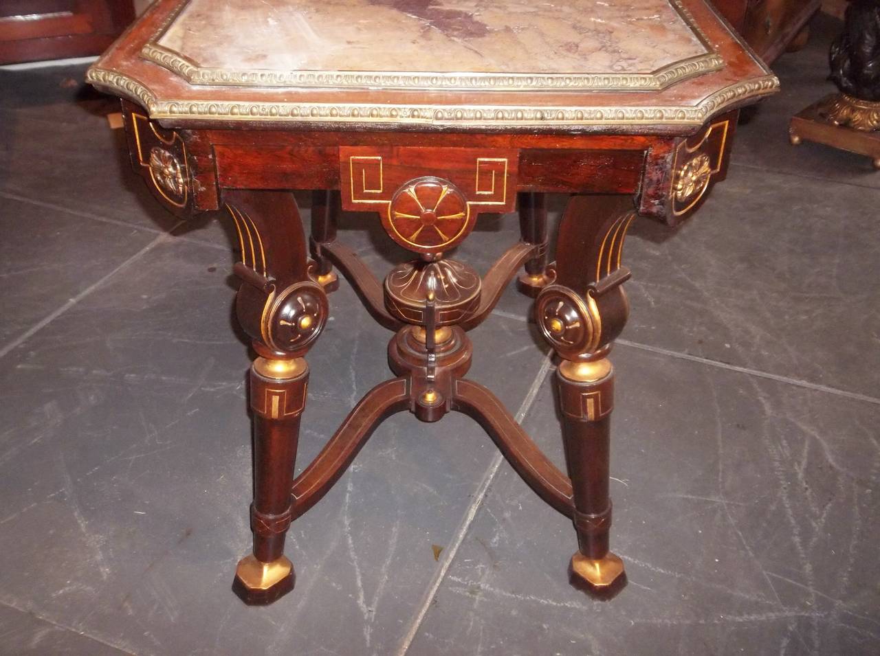 Egyptian Revival Rosewood Center or Library table 3