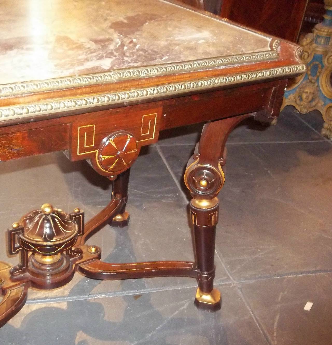 Egyptian Revival Rosewood Center or Library table 1