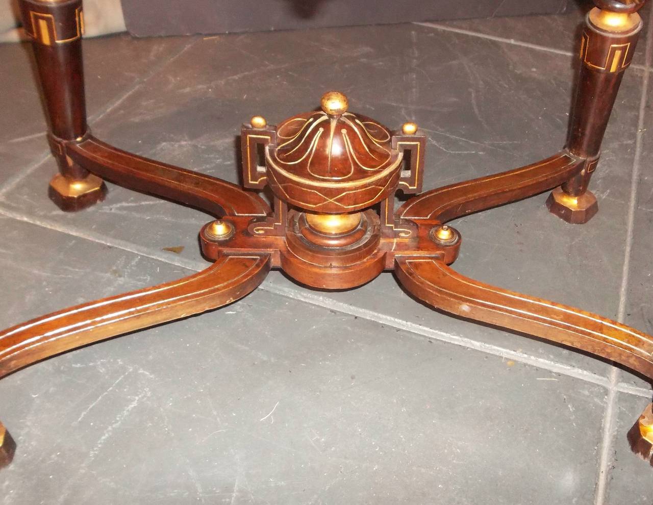Egyptian Revival Rosewood Center or Library table In Fair Condition In Nashville, TN